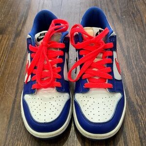 Nike Kids Sneakers in Blue, White, and Red